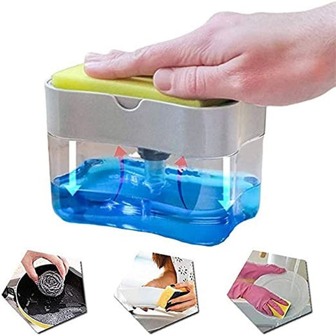 Soap Pump Dispenser & Sponge Holder for Kitchen Sink Soap Pump