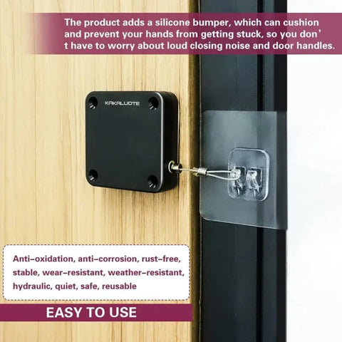 Portable Automatic Door Closer –|Punch-Free, Self-Closing with Pull Force Smart Door Closer