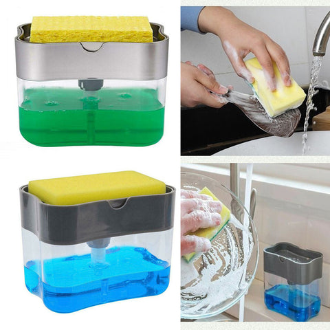 Soap Pump Dispenser & Sponge Holder for Kitchen Sink Soap Pump