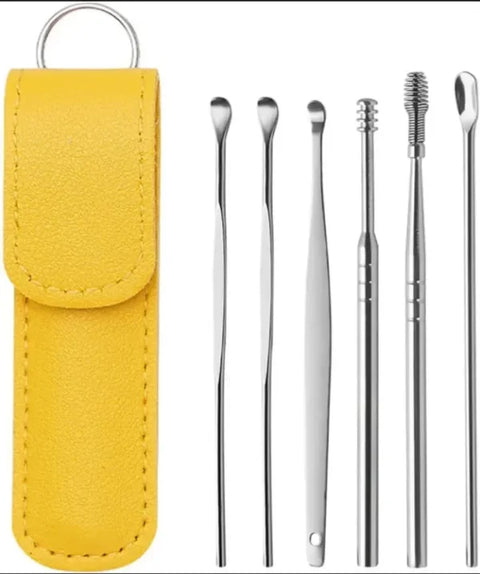 Ear Wax Cleaning Kit 6 Pcs Ear Pick Tools Wax Removal Kit Ear Cleaning Tool Set Spring Earwax Cleaner Tool Ear Wax Remover Random Colors